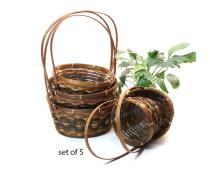 bamboo stained shop s5 so583 5s wholesale basket containers handled baskets medium