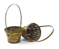 bamboo flower basket stained small single sr316 1ssm wholesale containers handled