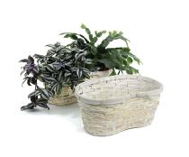 bamboo peanut shape white wash bo318 1w handles bowls trays