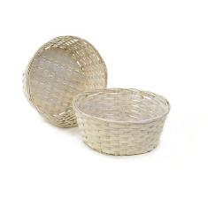 12  bamboo bowl painted white bo742 1w handles bowls trays