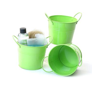 5  tin pot lime green by03 1lg wholesale metal containers pails