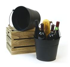 10  pail black wood handle zby11 1blk wholesale metal containers