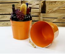 10  pail orange wood handle by11 1ore wholesale metal containers
