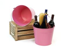 10  pail pink wood handle by11 1pk wholesale metal containers