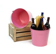 10  pail pink wood handle by11 1pk wholesale metal containers
