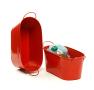 12  oval tin red tub by14 1r wholesale metal containers tubs