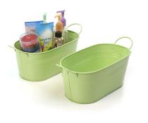 12  oval tub lime green by14 1lg wholesale metal containers tubs