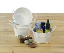 5  mini tin tub white by17 1w wholesale metal containers round tubs