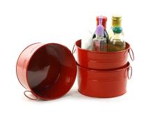 8  round tin tub red by18 1r wholesale metal containers