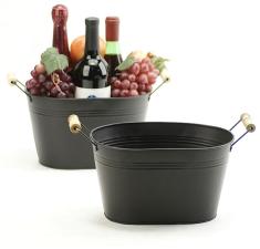 oval tub wood handle by20 1blk wholesale metal containers tubs