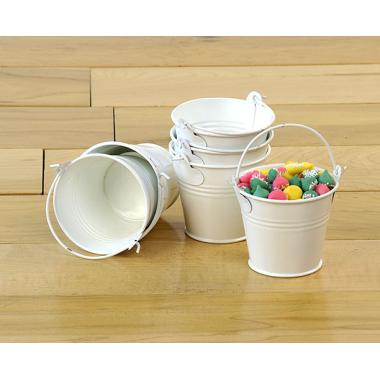 25  mini favor tin pail white by36 1w wholesale metal containers pails