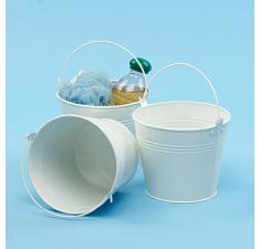6  tin pail white by43 1w wholesale metal containers pails pots 6
