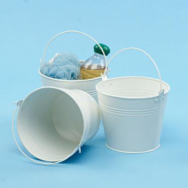 6  tin pail white by43 1w wholesale metal containers pails pots 6