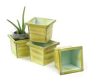 4 sq pot vintage green by58 1vgn wholesale metal containers pails pots rectangle
