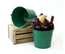 10  pail green wood handle by11 1gr wholesale metal containers
