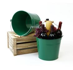 10  pail green wood handle by11 1gr wholesale metal containers