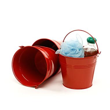 6  red galvanized pail by43 1r wholesale metal containers pails pots 6