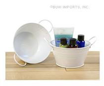 6  tin tub white by46 1w wholesale metal containers round tubs mini
