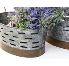 12  oval metal olive tub vintage rustic finish by91 1 wholesale
