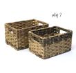 woven basket storage bin rectangle set 2 tp30 handles
