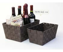 woven strap basket rectangle single large dark brown tp79 1lg