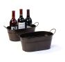 12  tin oval tub powder coated brown by14 1br wholesale metal containers