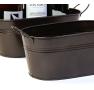 12  tin oval tub powder coated brown by14 1br wholesale metal containers
