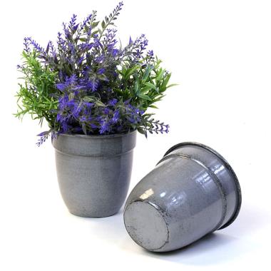 5  solid iron metal pot antique grey by74 1xgy wholesale containers
