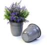 5  solid iron metal pot antique grey by74 1xgy wholesale containers