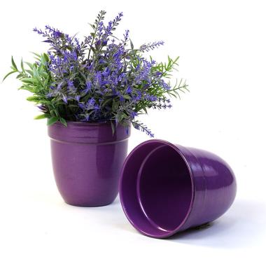 5  solid iron metal pot purple by74 1xpr wholesale containers pails