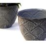 5  solid iron metal pot antique grey by75 1xgy wholesale containers