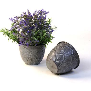 5  solid iron metal pot antique grey by75 1xgy wholesale containers