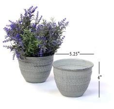 5  solid iron metal pot antique white by75 1xwh wholesale containers