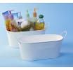 12  oval tub white by14 1w wholesale metal containers tubs 9