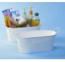 12  oval tub white by14 1w wholesale metal containers tubs 9