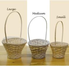 bamboo flower basket medium single sr316 1wmed wholesale containers handled baskets