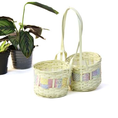 bamboo peanut shop pastel 2 4  pots so320 1w handled baskets small