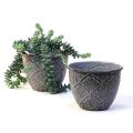 5  solid iron metal pot antique grey by75 1xgy wholesale containers