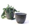 5  solid iron metal pot antique grey by75 1xgy wholesale containers
