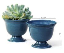 625  solid iron metal urn antique teal by72 1xtl wholesale containers