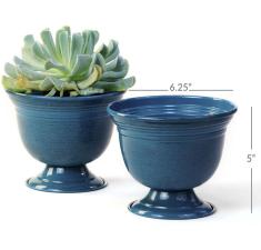 625  solid iron metal urn antique teal by72 1xtl wholesale containers
