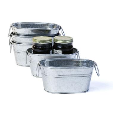 6  galvanized bowl oval by876 1 wholesale metal containers tubs 6