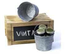 6  tin pail vintage finish by43 1vin wholesale metal containers pails pots