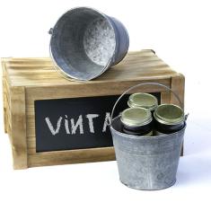6  tin pail vintage finish by43 1vin wholesale metal containers pails pots