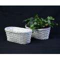 15  bamboo double planter bo754 1w handles bowls trays