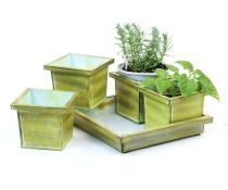 5pc tin herb pot vintage green by42 1vgn wholesale metal containers pails