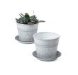 tin pot saucer antique white by204 1w wholesale metal containers pails