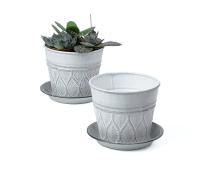 tin pot saucer antique white by204 1w wholesale metal containers pails