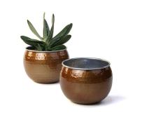 hammered solid iron bubble bowl copper by203 1cop wholesale metal containers