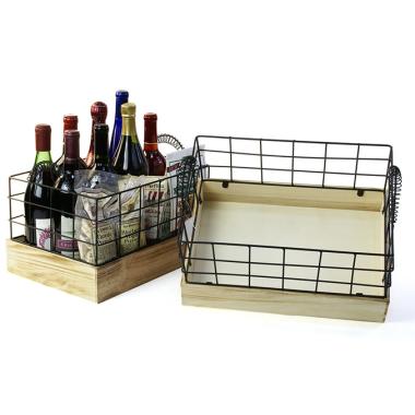 wirewood rectangular crate large ty162 1lg handles bowls trays